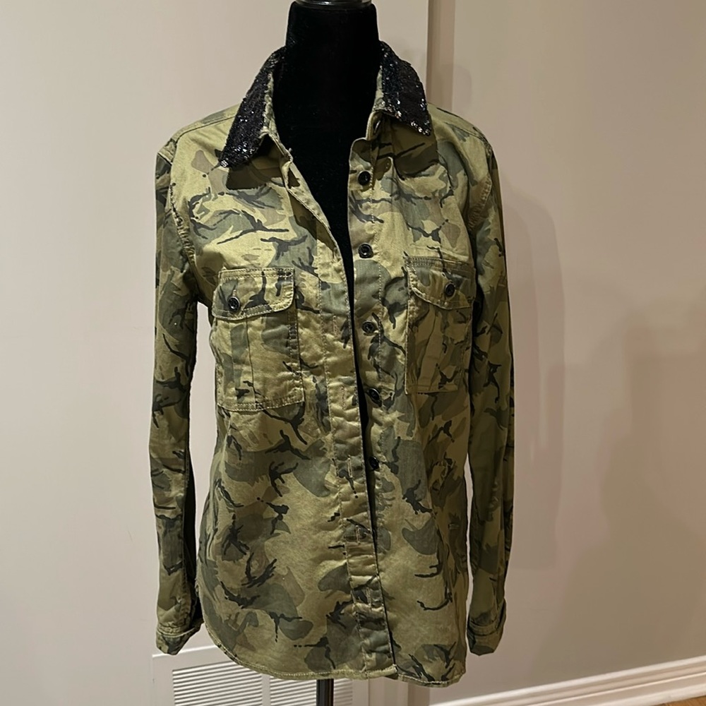 Maison Scotch sequin collar shirt